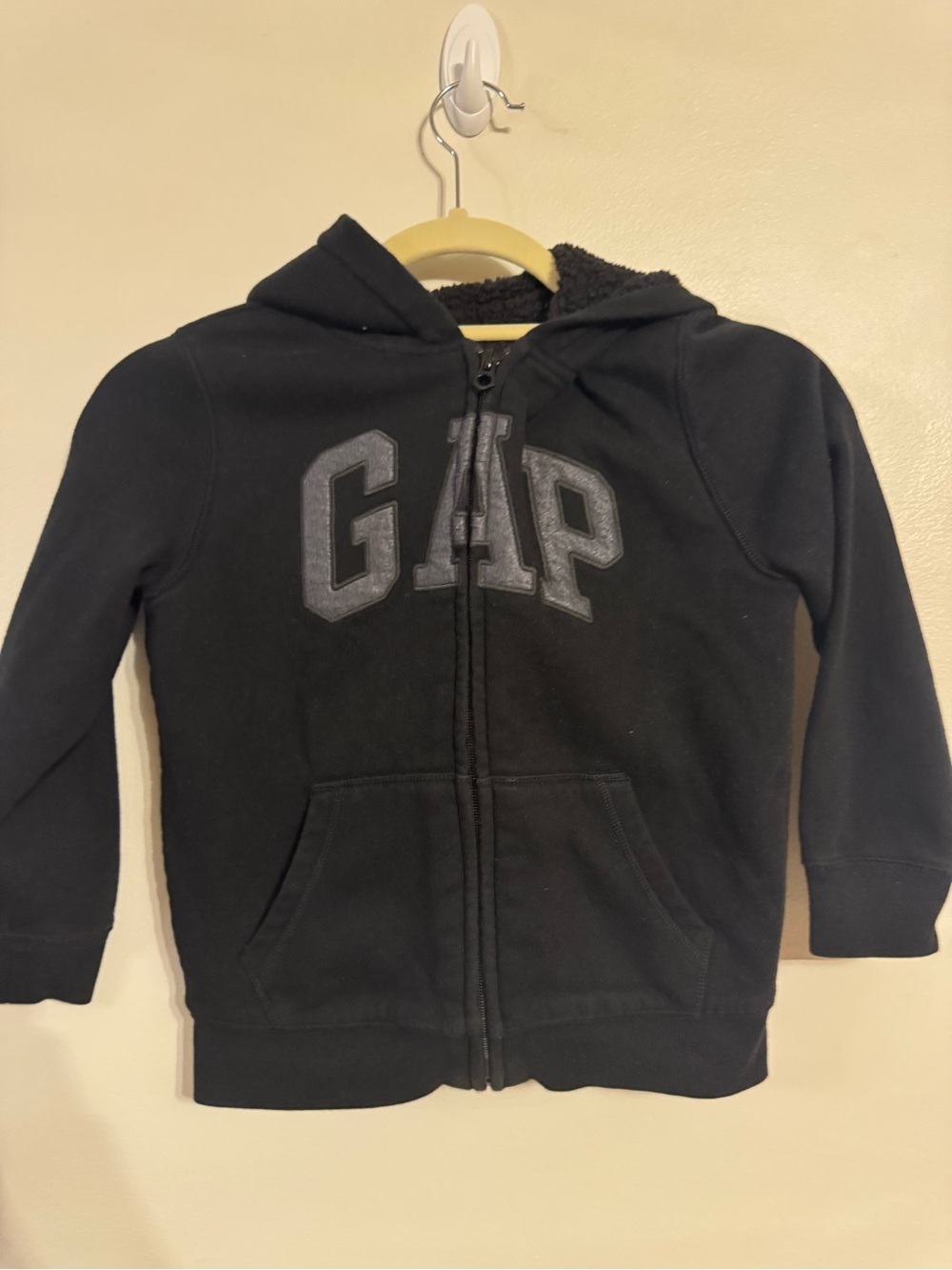 GAP Black Kids Full-Zip Hoodie with Logo